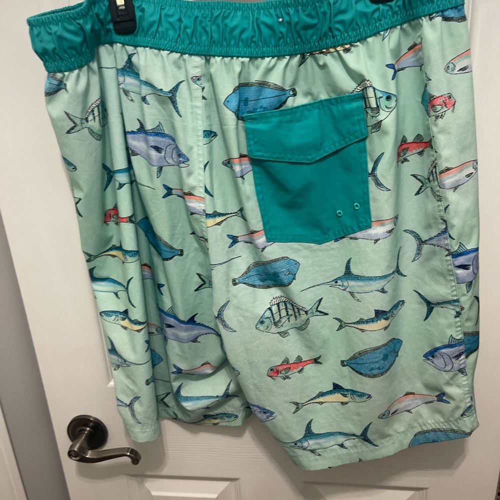 Playful Green Fish Pattern Board Shorts - Picture 12 of 15